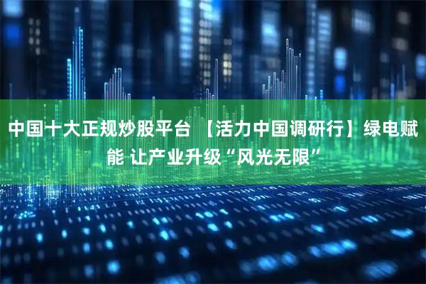 中国十大正规炒股平台 【活力中国调研行】绿电赋能 让产业升级“风光无限”