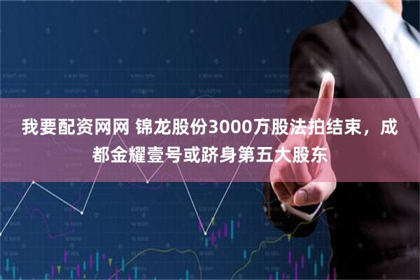 我要配资网网 锦龙股份3000万股法拍结束，成都金耀壹号或跻身第五大股东