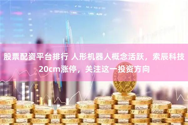 股票配资平台排行 人形机器人概念活跃，索辰科技20cm涨停，关注这一投资方向